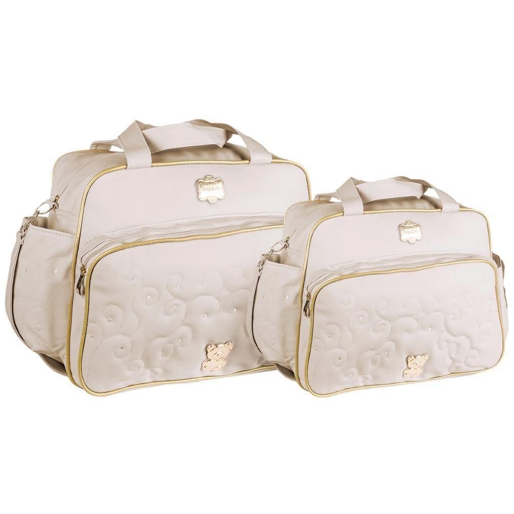 Kit Bolsas Maternidade Baby Ursinho Premium Bege