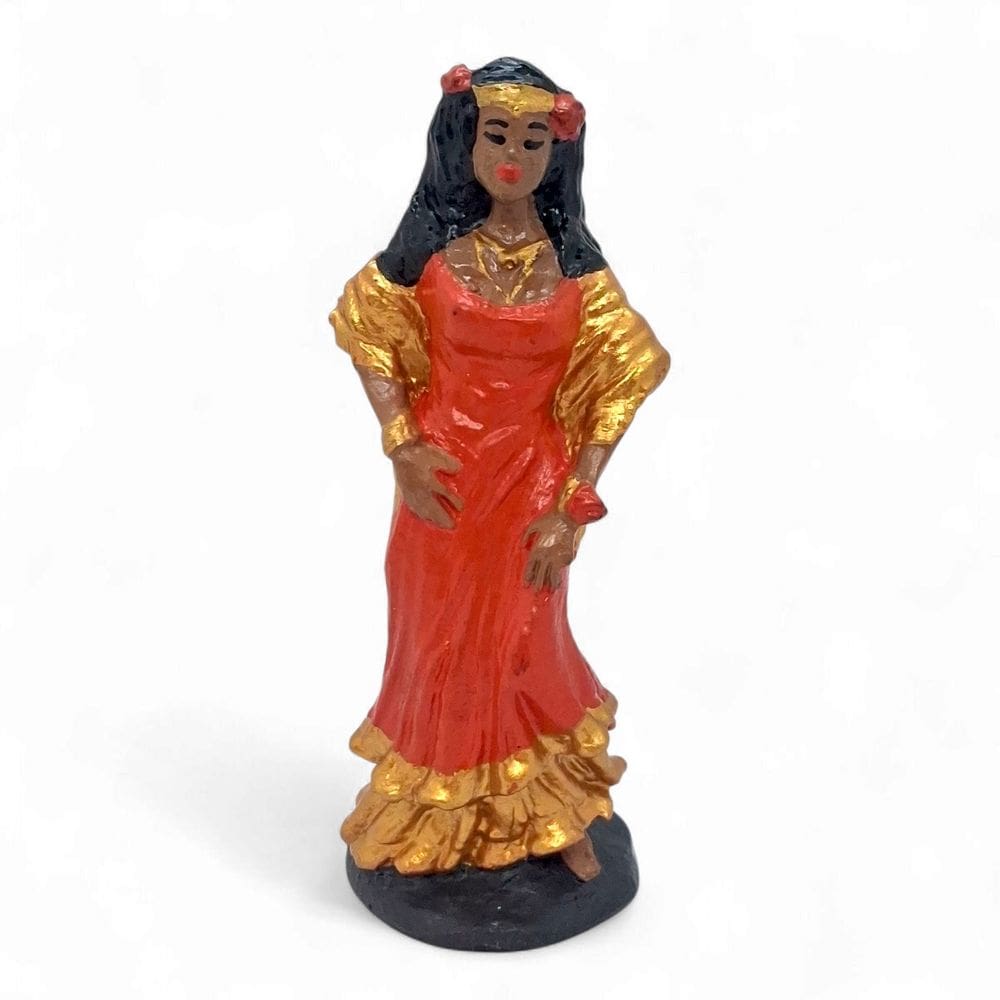 Estátua Imagem Cigana Vermelha Resina Umbanda Candomblé 13cm