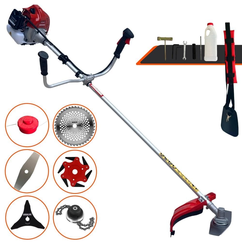 Roçadeira Multifuncional À Gasolina Kawashima BCJ620L 2T 62cc 3HP 10.000rpm Alta Performance Completa Com Carretel de Nylon e Kit 5 Lâminas de Corte