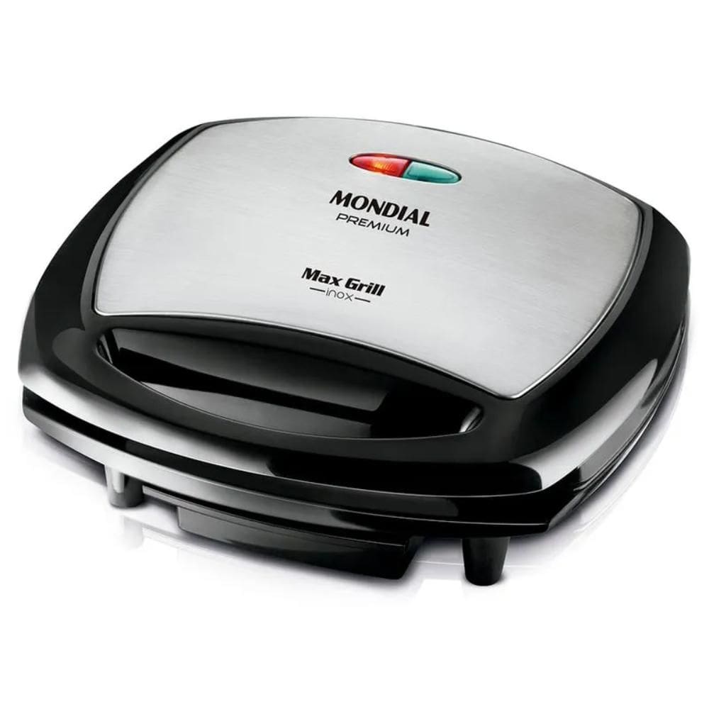 Grill Mondial Max Premium 2 em 1 com Revestimento Antiaderente 1200W Preto/Inox 220V - G-07