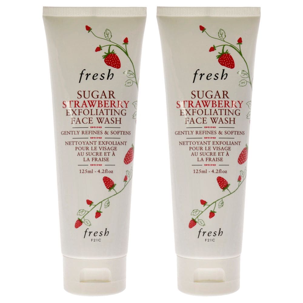 Pacote de 2 esfoliantes para lavagem facial com açúcar fresco e morango