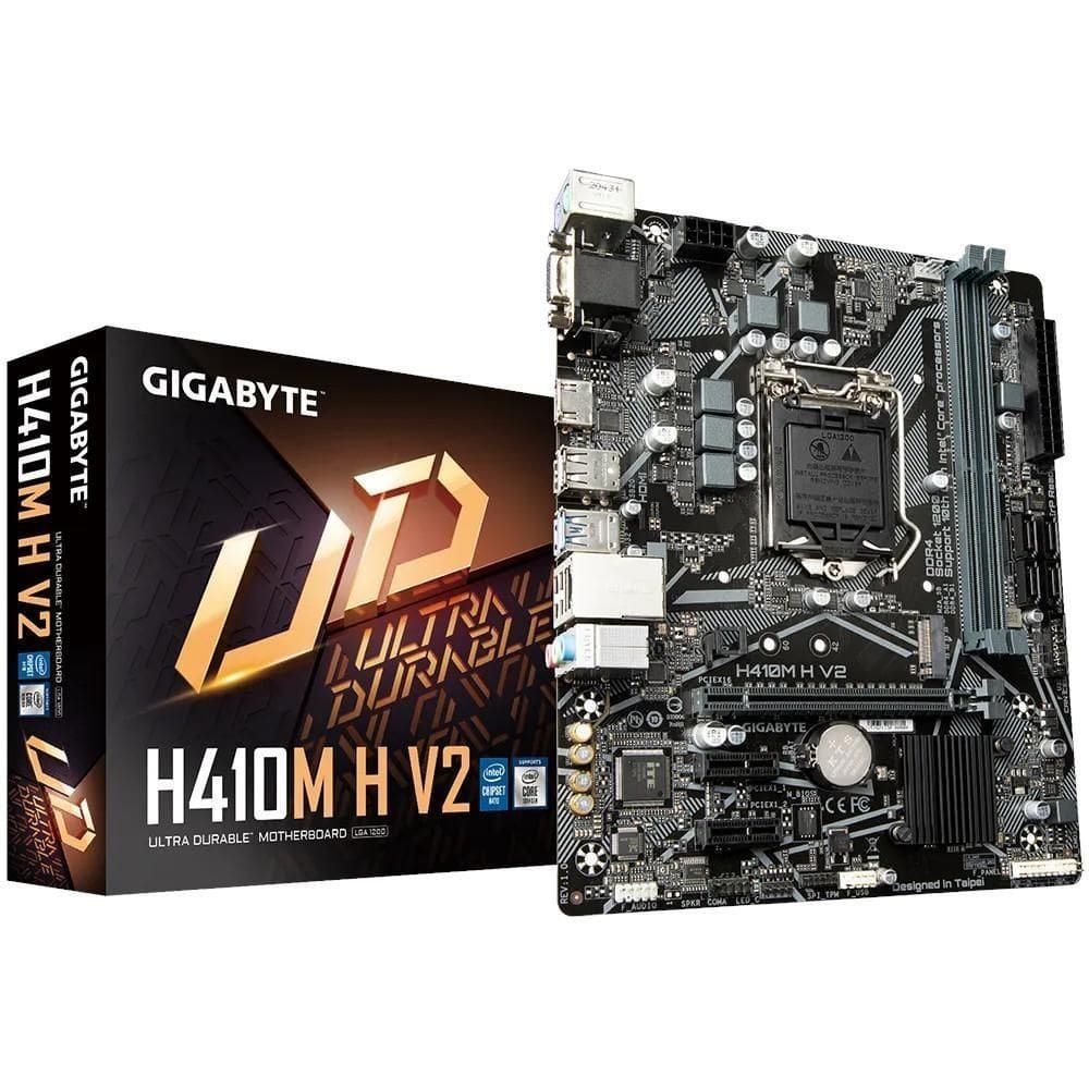 Placa Mãe Gigabyte H410M H V2, Intel LGA1200, Memória DDR4