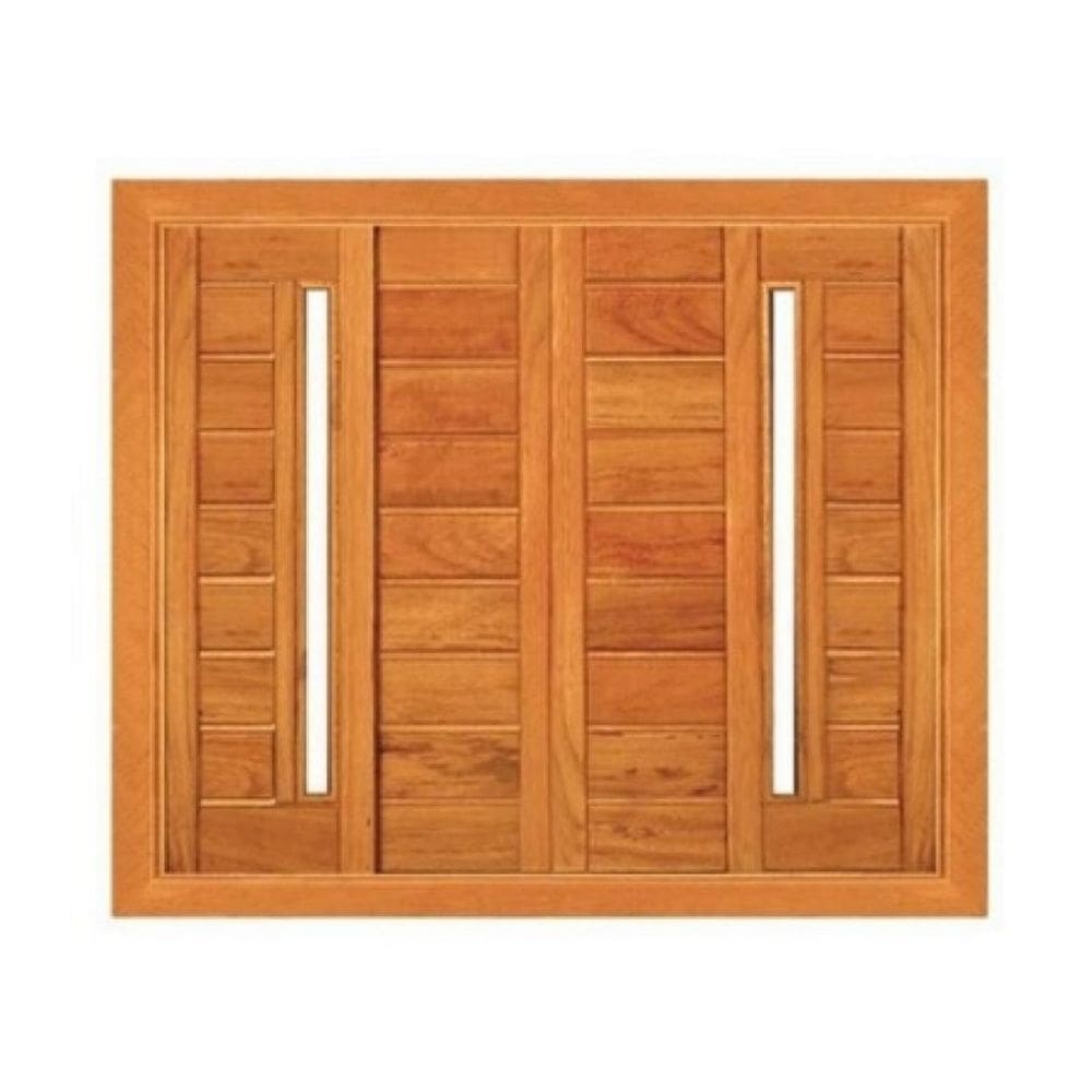 Janela de Correr Horizontal com Visor Reta - Madeira Maciça - Angelim