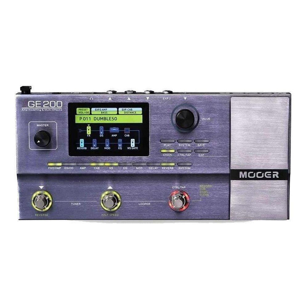 Pedaleira Mooer Ge200 Multiefeitos Para Guitarra