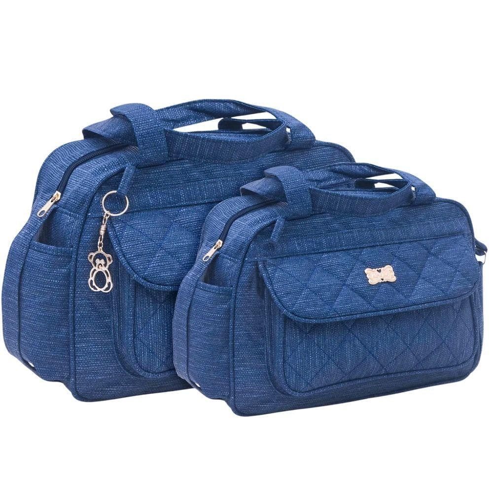 Kit Bolsas Maternidade Matelassê Classic Azul Marinho