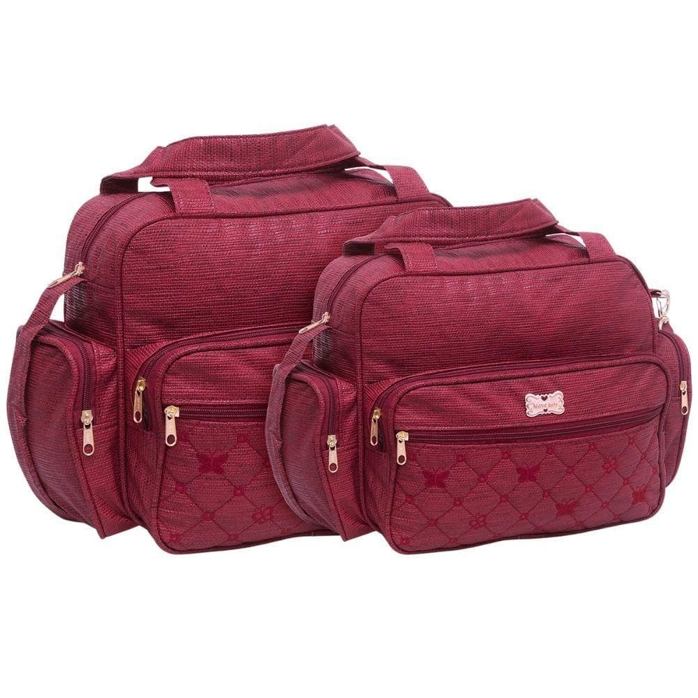 Kit Bolsas Maternidade Classic Baby Gold Vinho