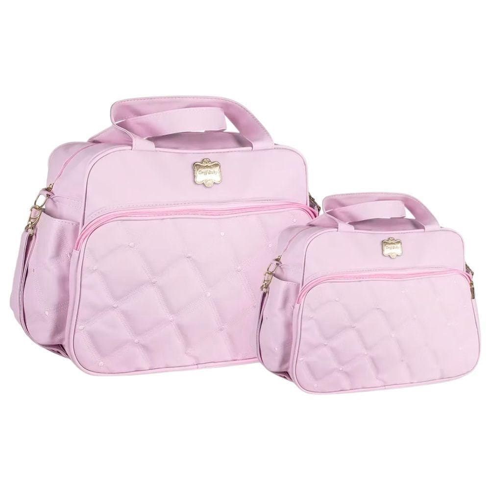 Kit Bolsas Maternidade Baby Classic Matelassê Rosa