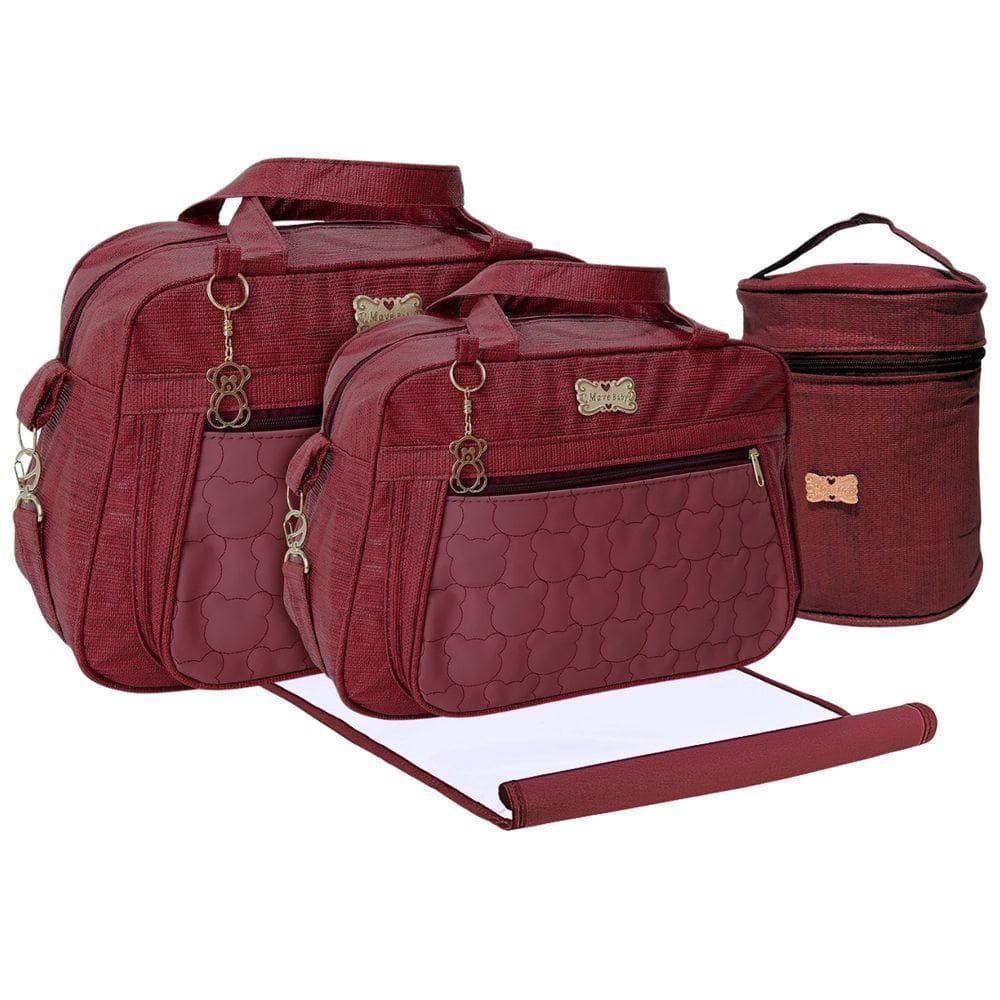 Kit Bolsas Maternidade Baby Deluxe Vinho