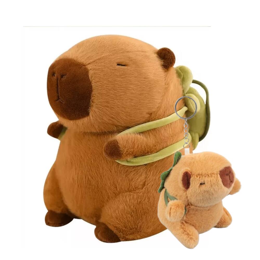 Capivara com Mochila de Tartaruga – Pelúcia + Chaveiro