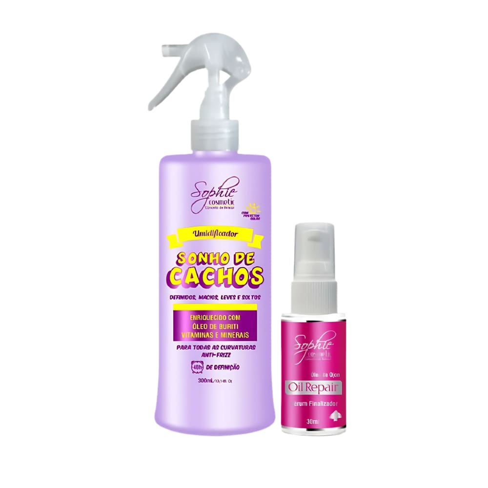 Kit Umidificador de Cachos 300ml + Serun Reparador 30ml