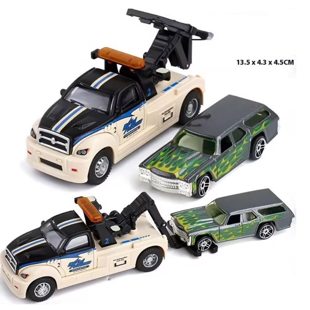 Carrinho Reboque Caminhão Die Cast Guincho Metal 1:64