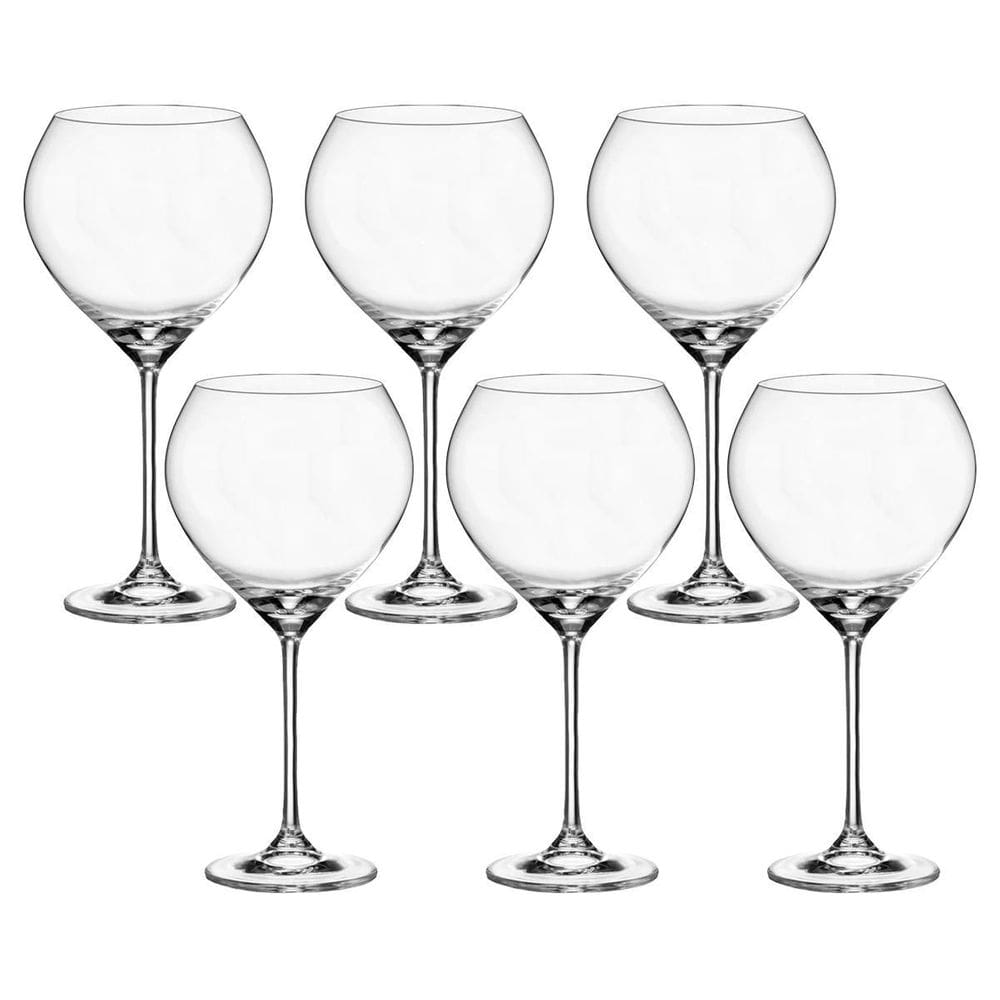 Taça De Cristal Bohemia Para Vinho 640 Ml Carduelis 6 Peças
