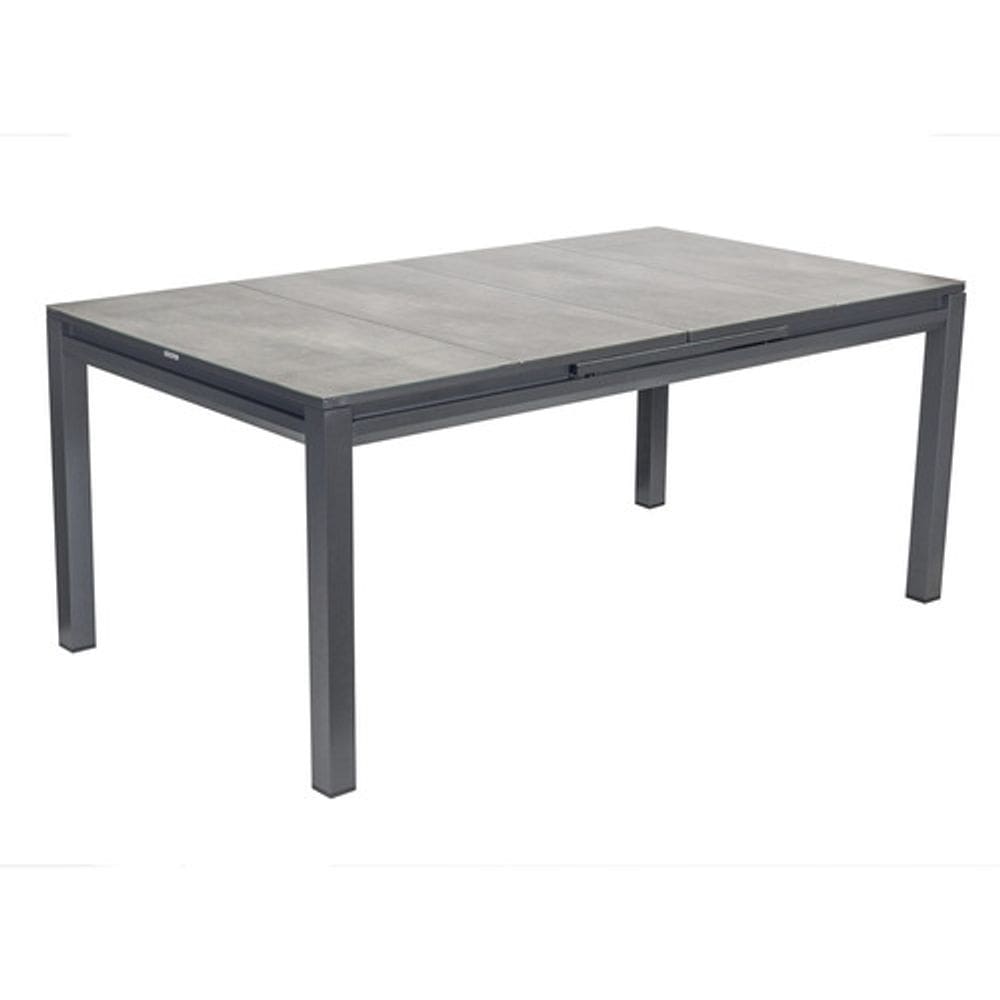 Mesa Retangular Extensivel Jardim 180-240cm Aluminio Cinza