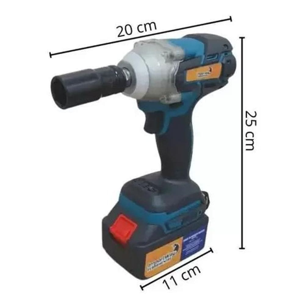 Chave De Impacto 18V Carregador 2 Baterias Lítio Com Maleta
