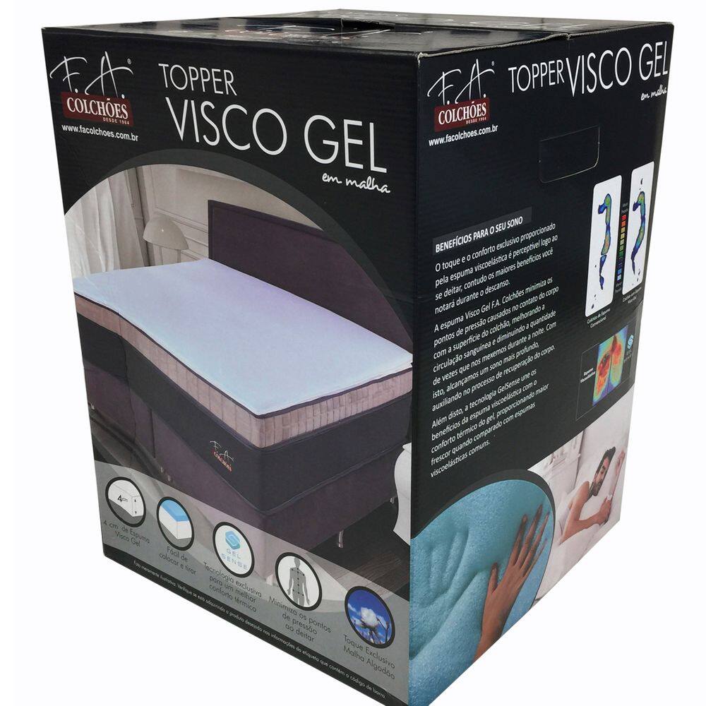 Topper Visco Gel F.A. Colchões 4cm King Alívio de Pressão