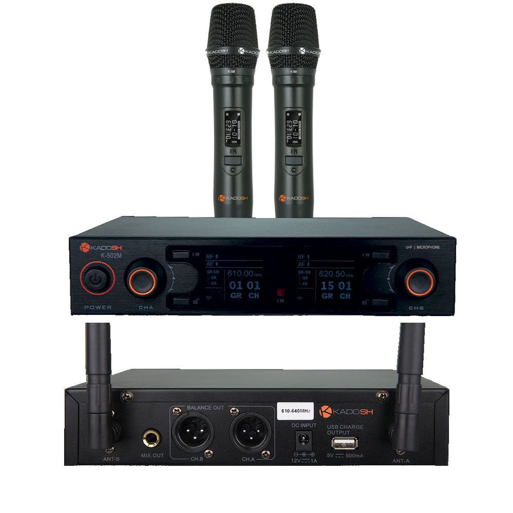 Microfone Sem Fio Mão Duplo Uhf Digital K502M Kadosh Homolog