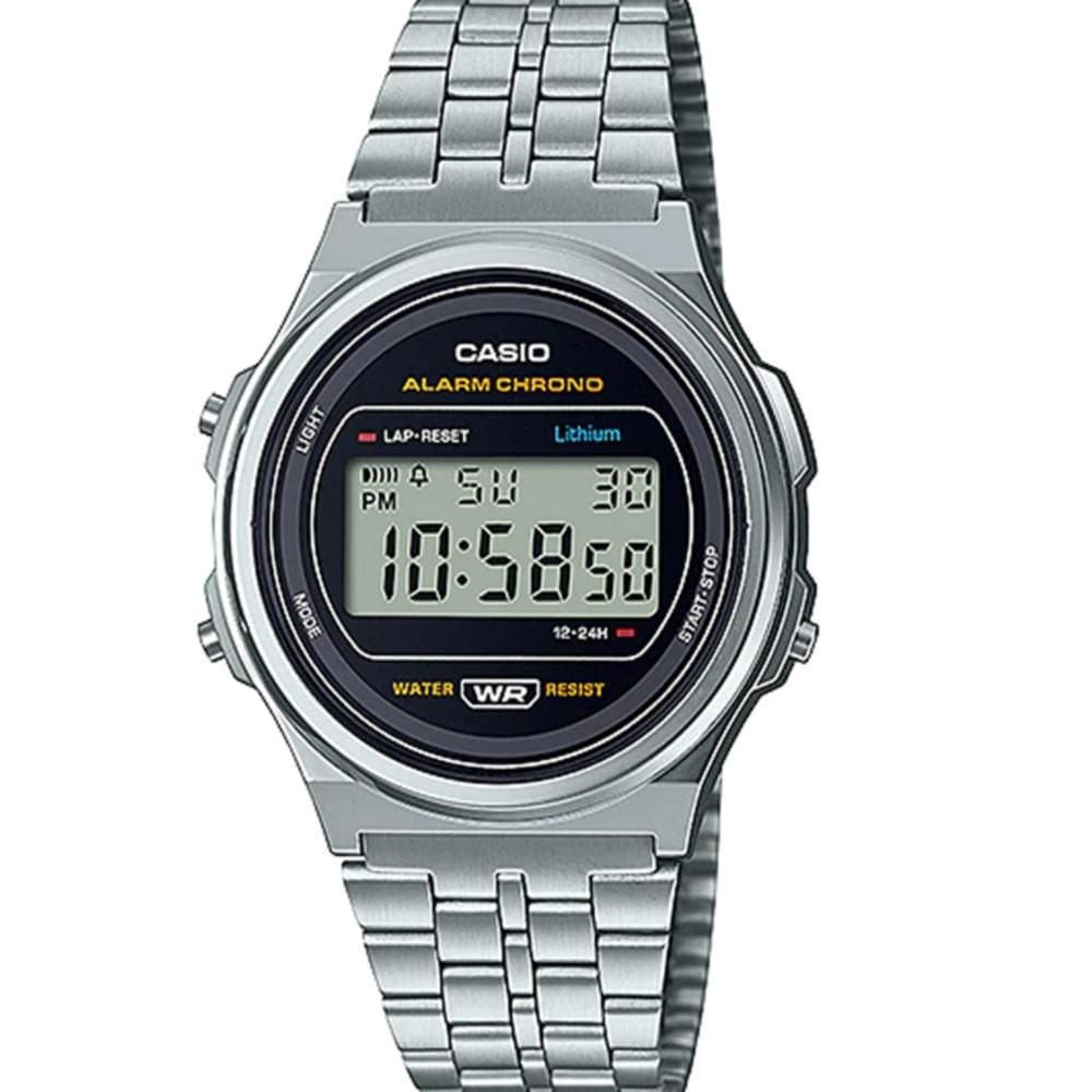 Relógio Casio Feminino Vintage Digital Prata A171We-1Adf