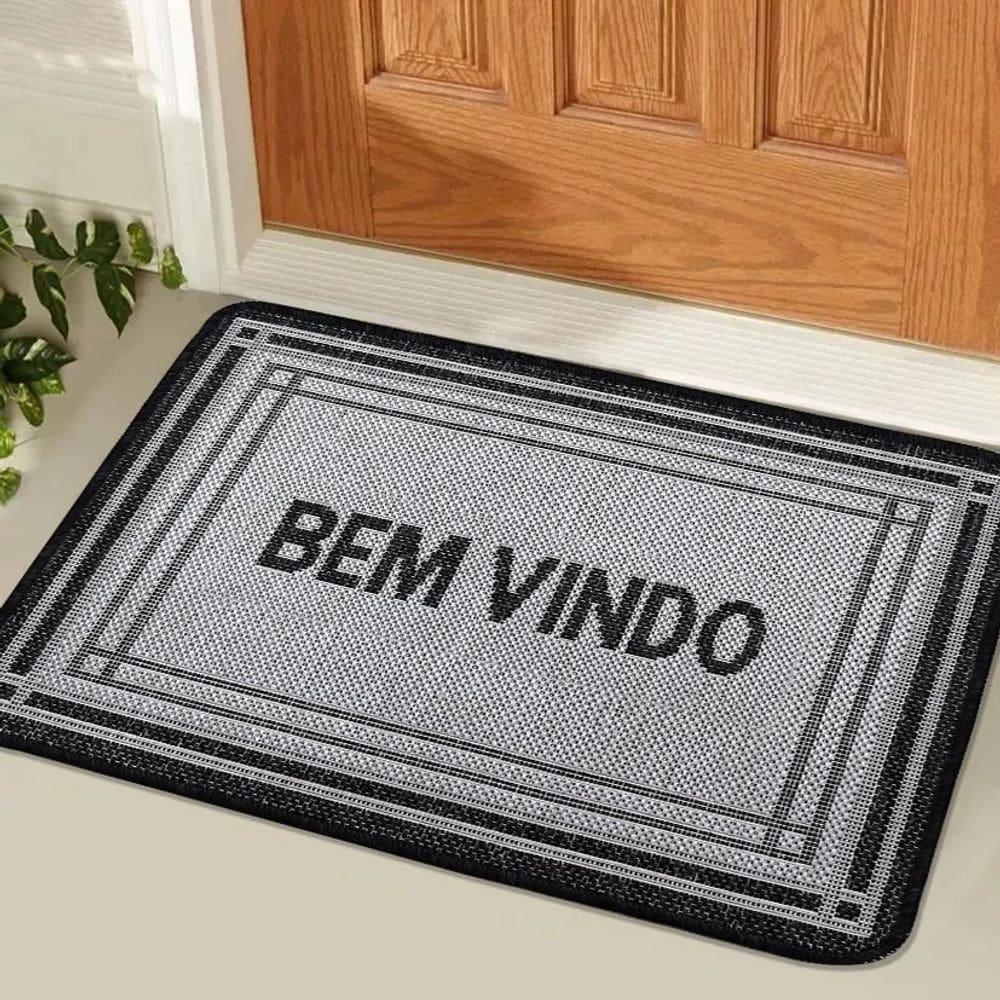 2 Tapete Porta Capacho Super Antiderrapante Fl2 Bvpt 45X67