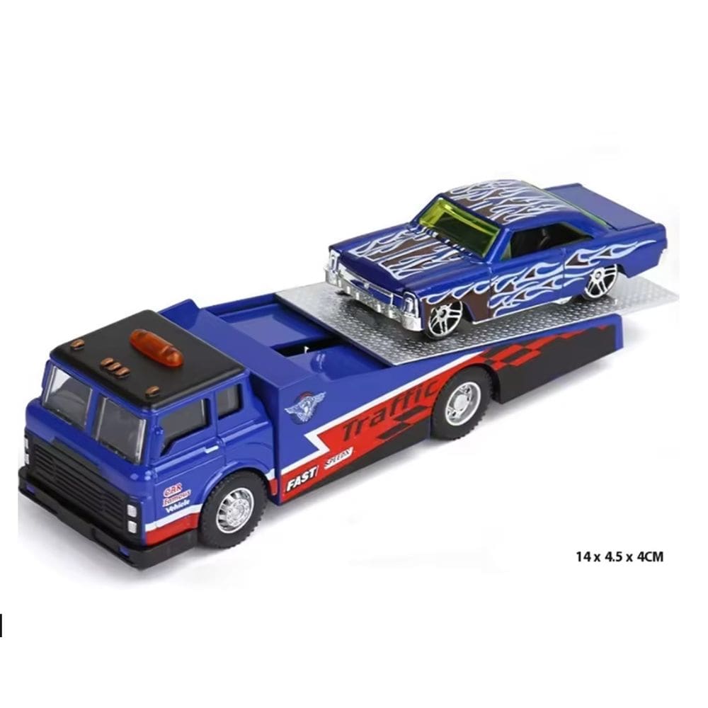 Carrinho Reboque Caminhão Die Cast Guincho Baú Metal 1:64