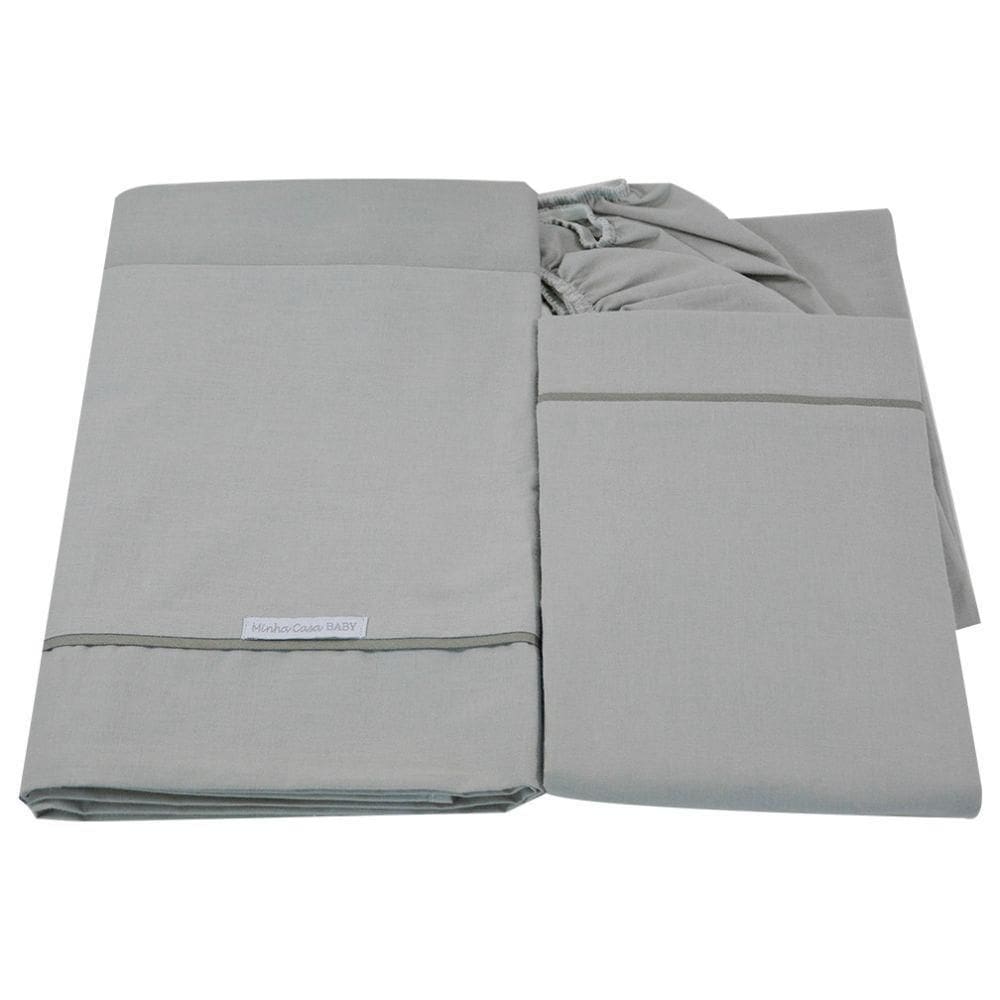Lençol De Mini Cama 160 Fios Cinza