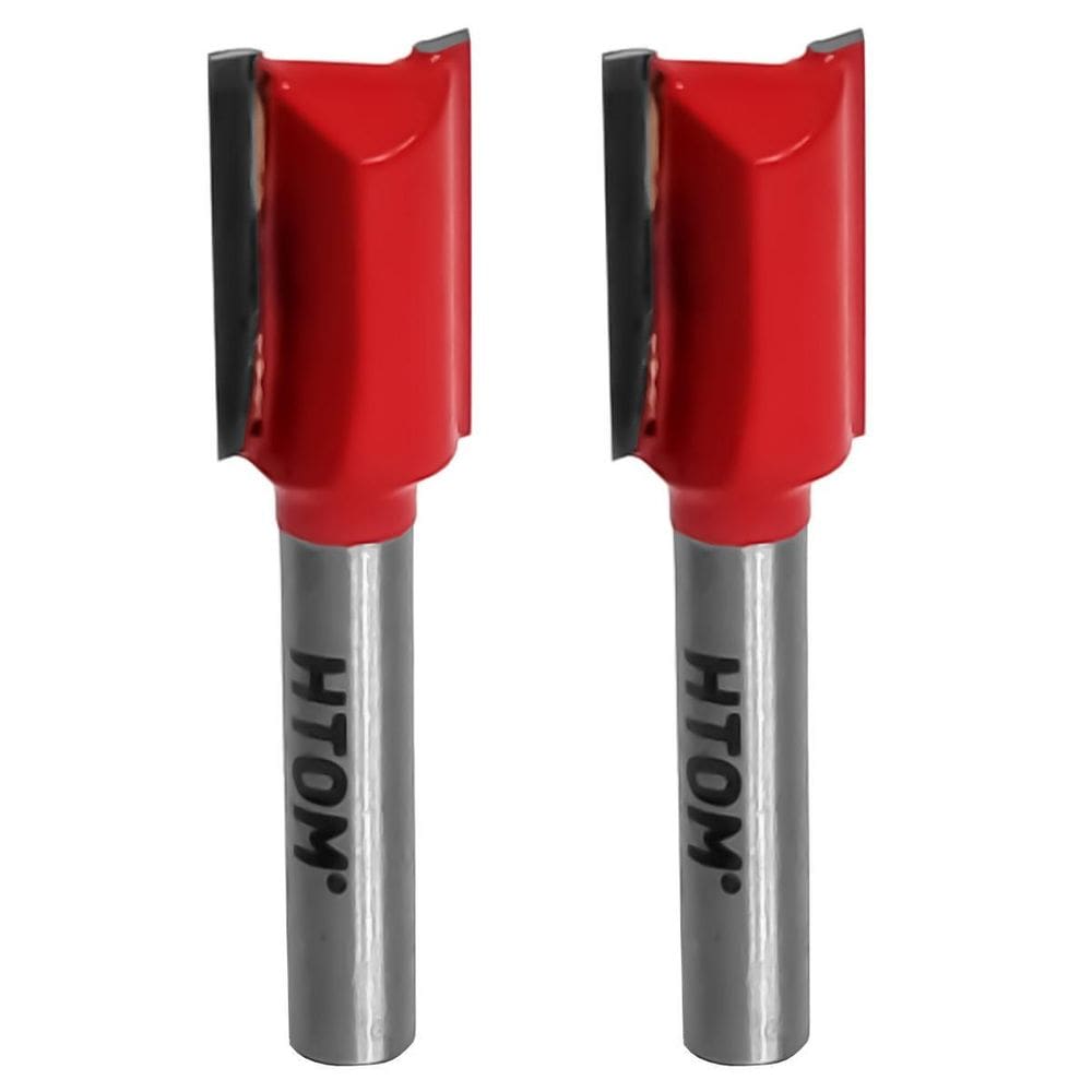 Kit 2 Fresa Reta 1/2 Haste 1/4 Corte Duplo Metal Duro Tupia