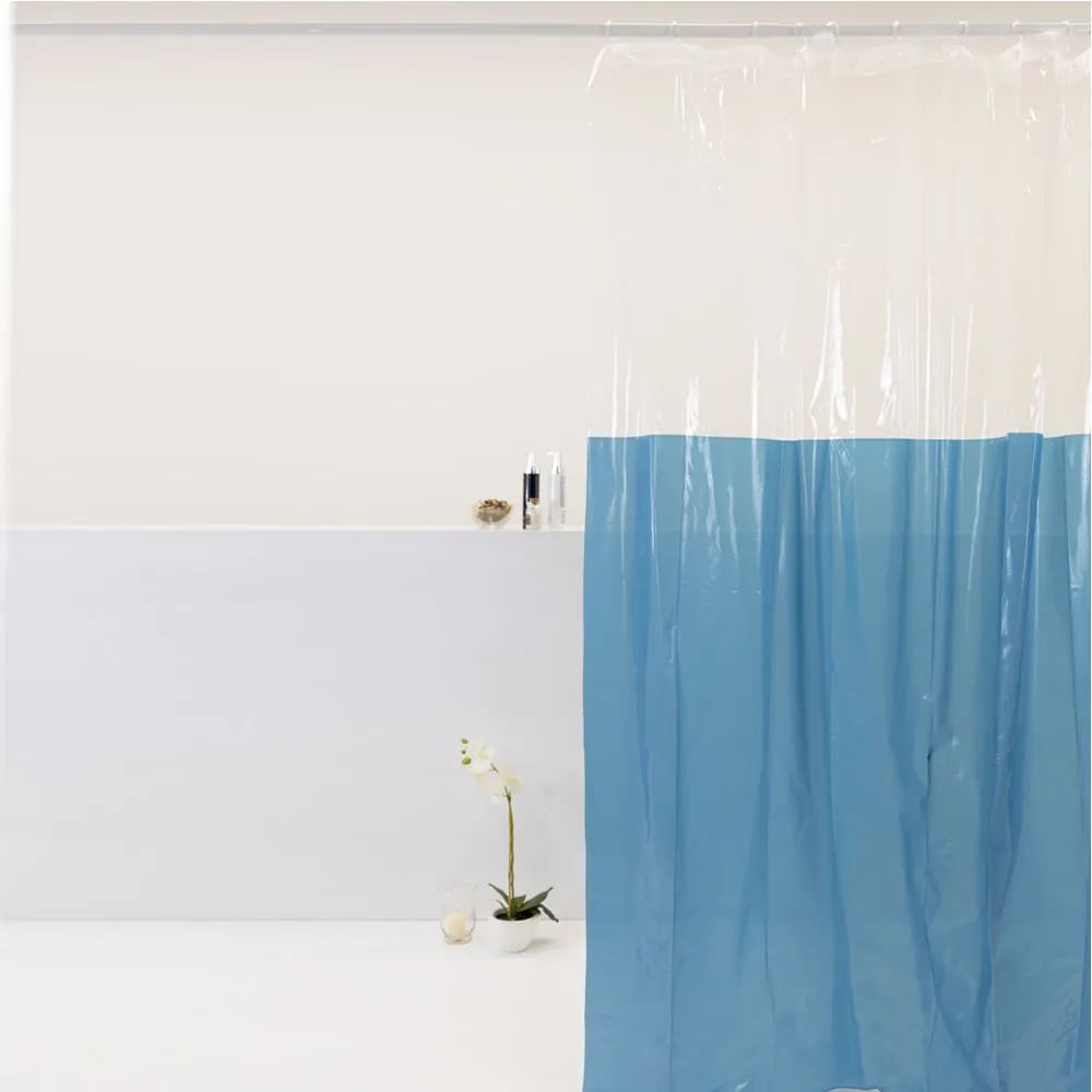 Cortina  Para Box Banheiro PVC Antimofo 198x180cm  - Azul Escuro