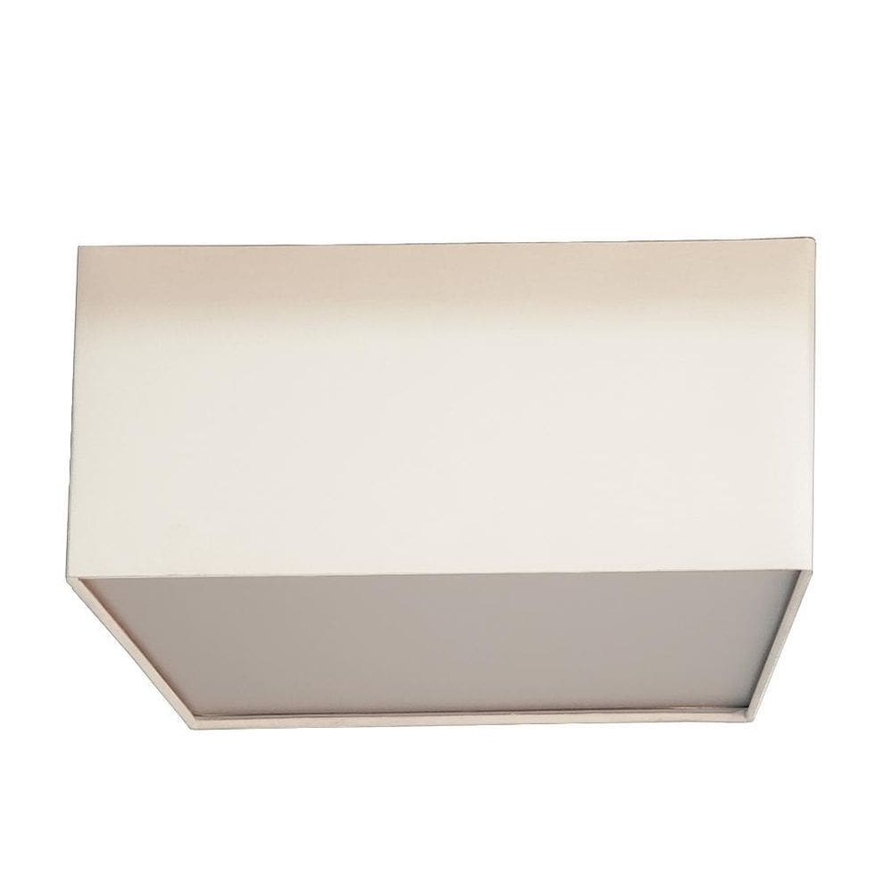 Luminária Plafon Quadrado Cúpula Em Tecido Branco 30X30X15