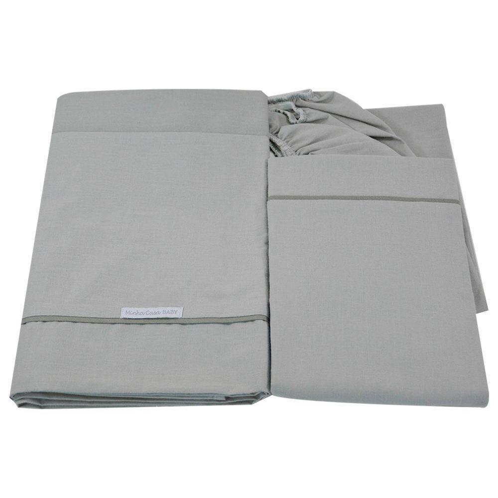 Lençol De Mini Cama 160 Fios Cinza