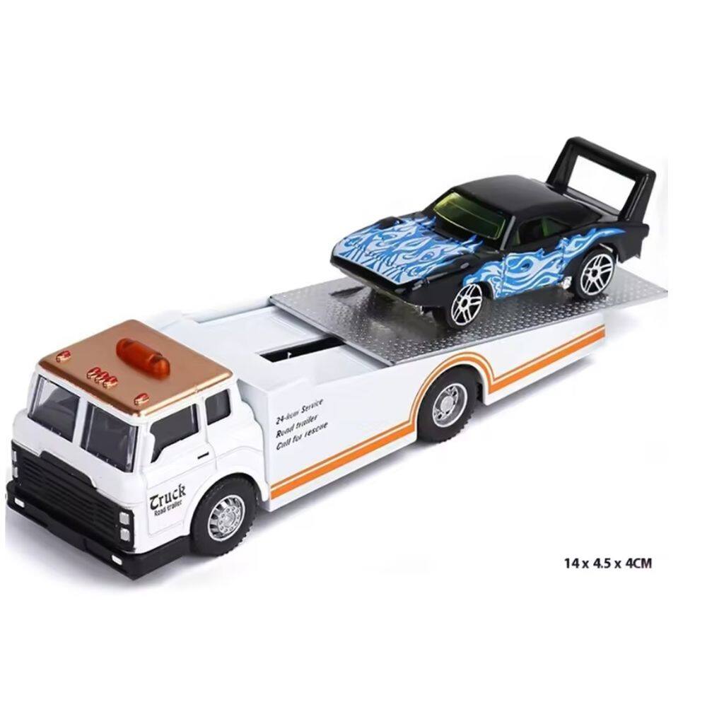 Carrinho Reboque Caminhão Die Cast Guincho Baú Metal 1:64