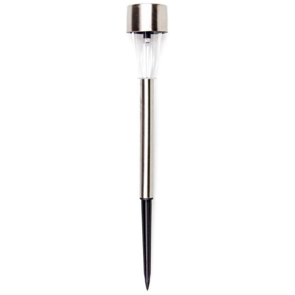 Kit 6 Luminárias Luz Solar Inox Led Poste Iluminação Jardim