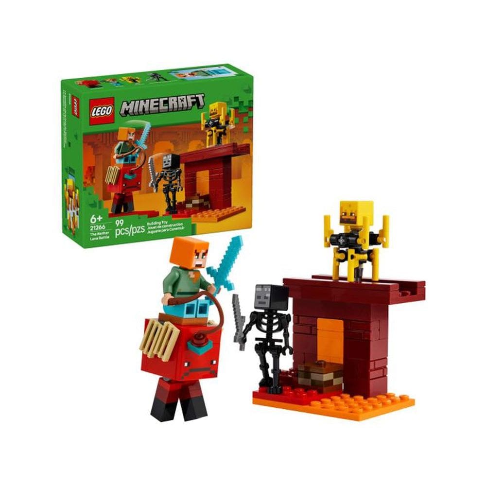 Blocos De Montar - A Batalha de Lava no Nether MINECRAFT LEGO DO BRASIL