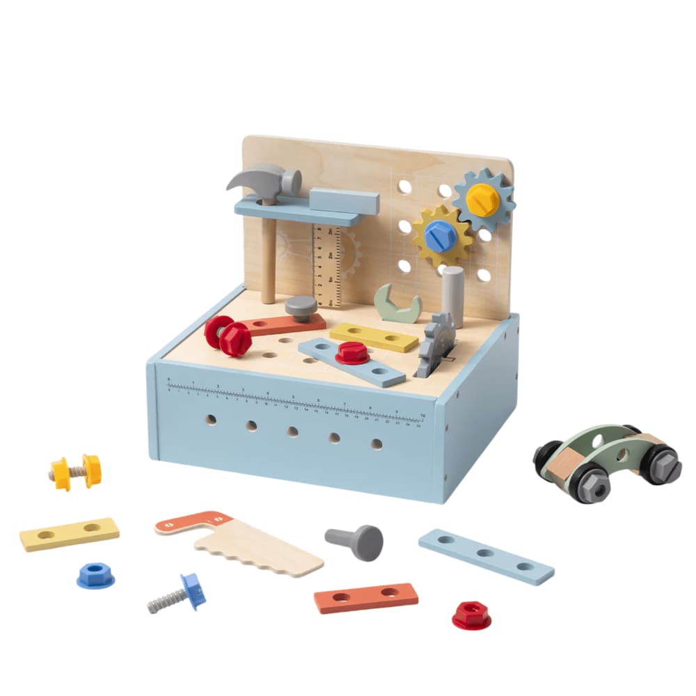 Bancada de Trabalho com Ferramentas Madeira Brinquedo Tooky Toy