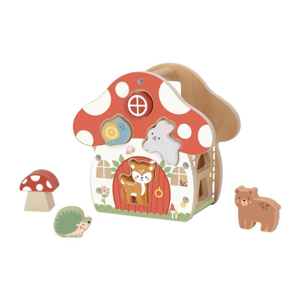 Casinha Cogumelo Encaixe Formas Brinquedo Madeira Tooky Toy