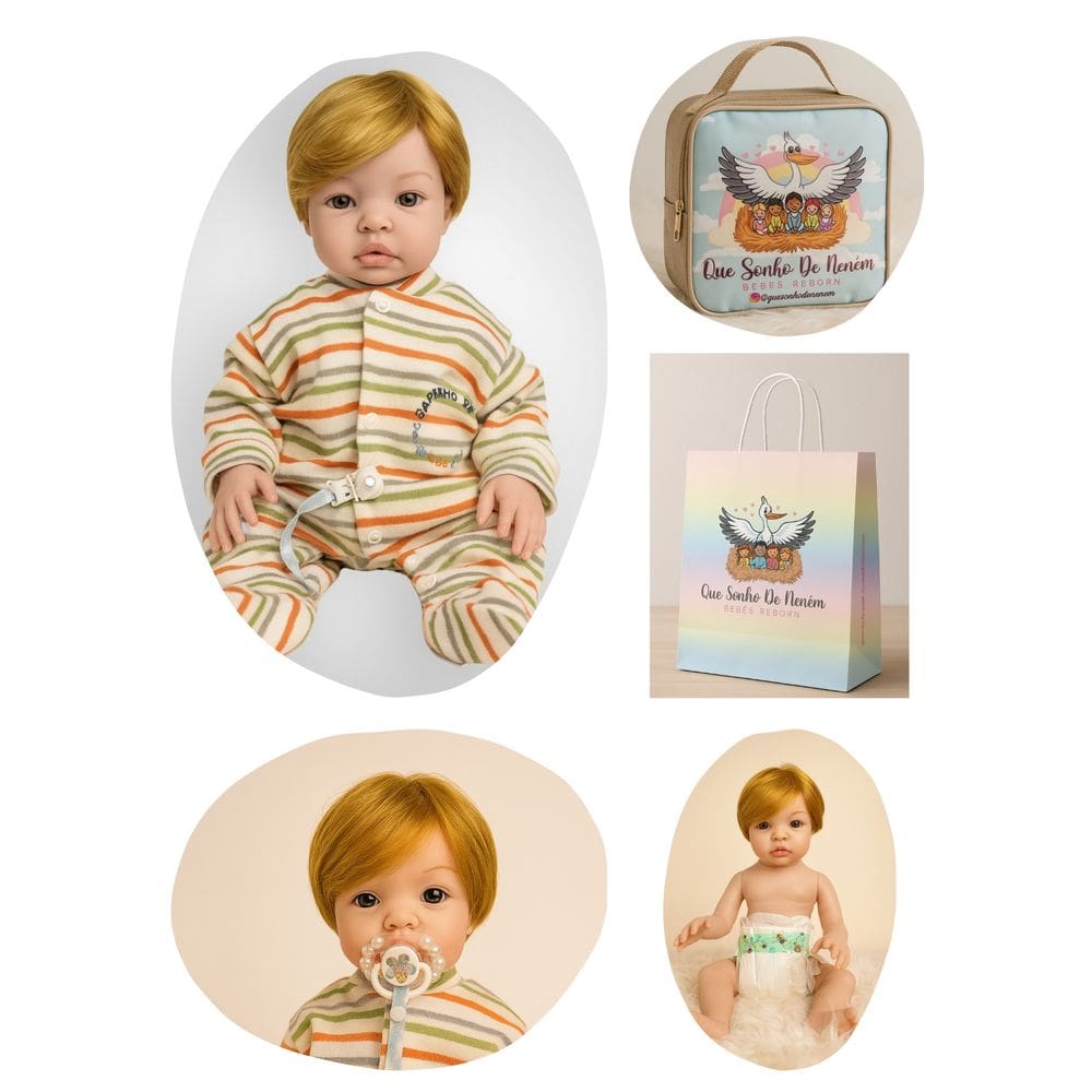 Bebê Reborn Menino Corpo de Silicone Realista 49cm