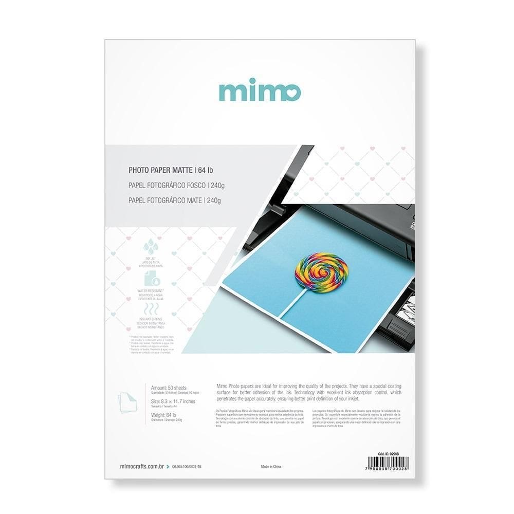 Papel Fotográfico A4 240G Fosco Mimo - 50 Folhas