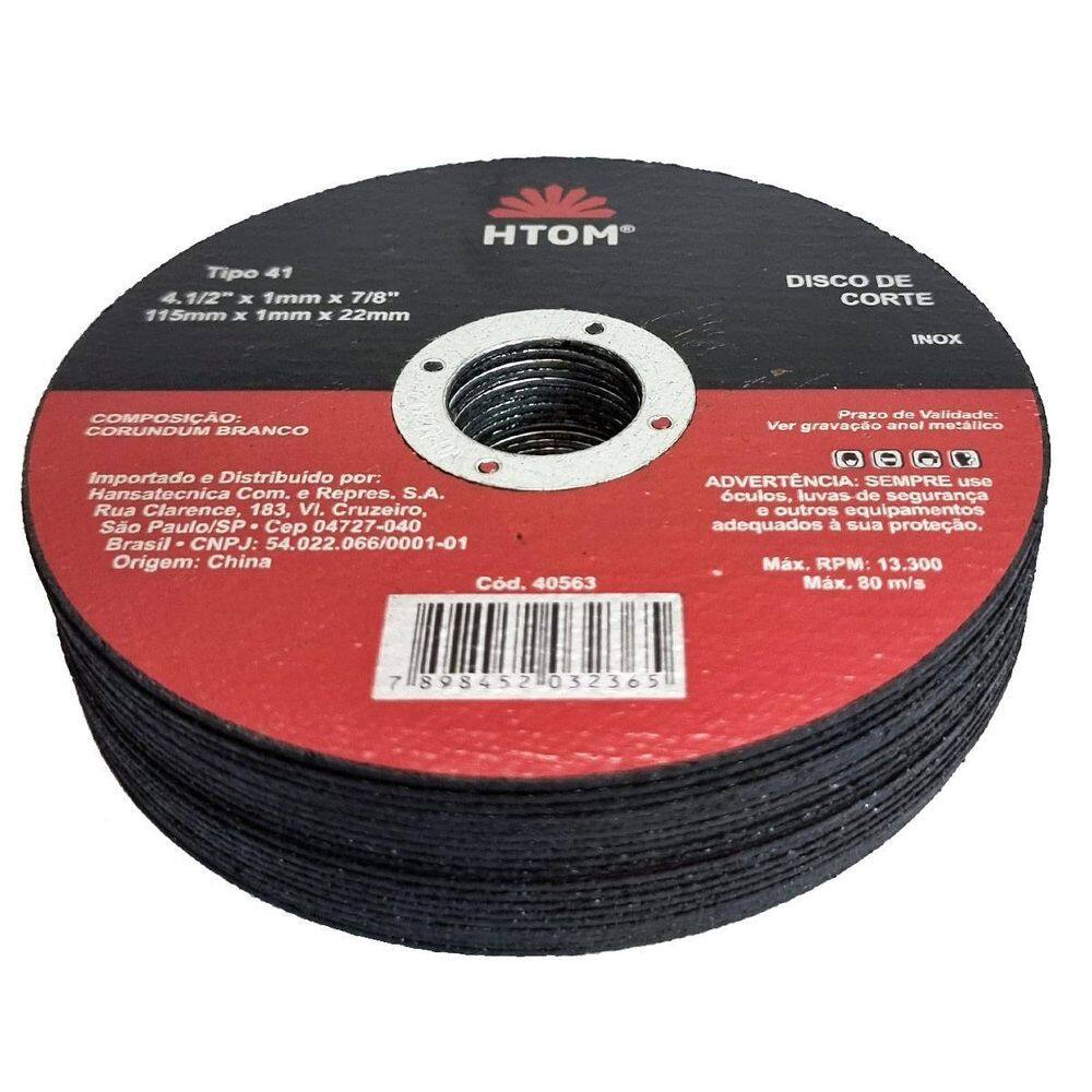 Kit 20 Disco De Corte 115Mm X 1Mm Inox Fino Esmerilhadeira