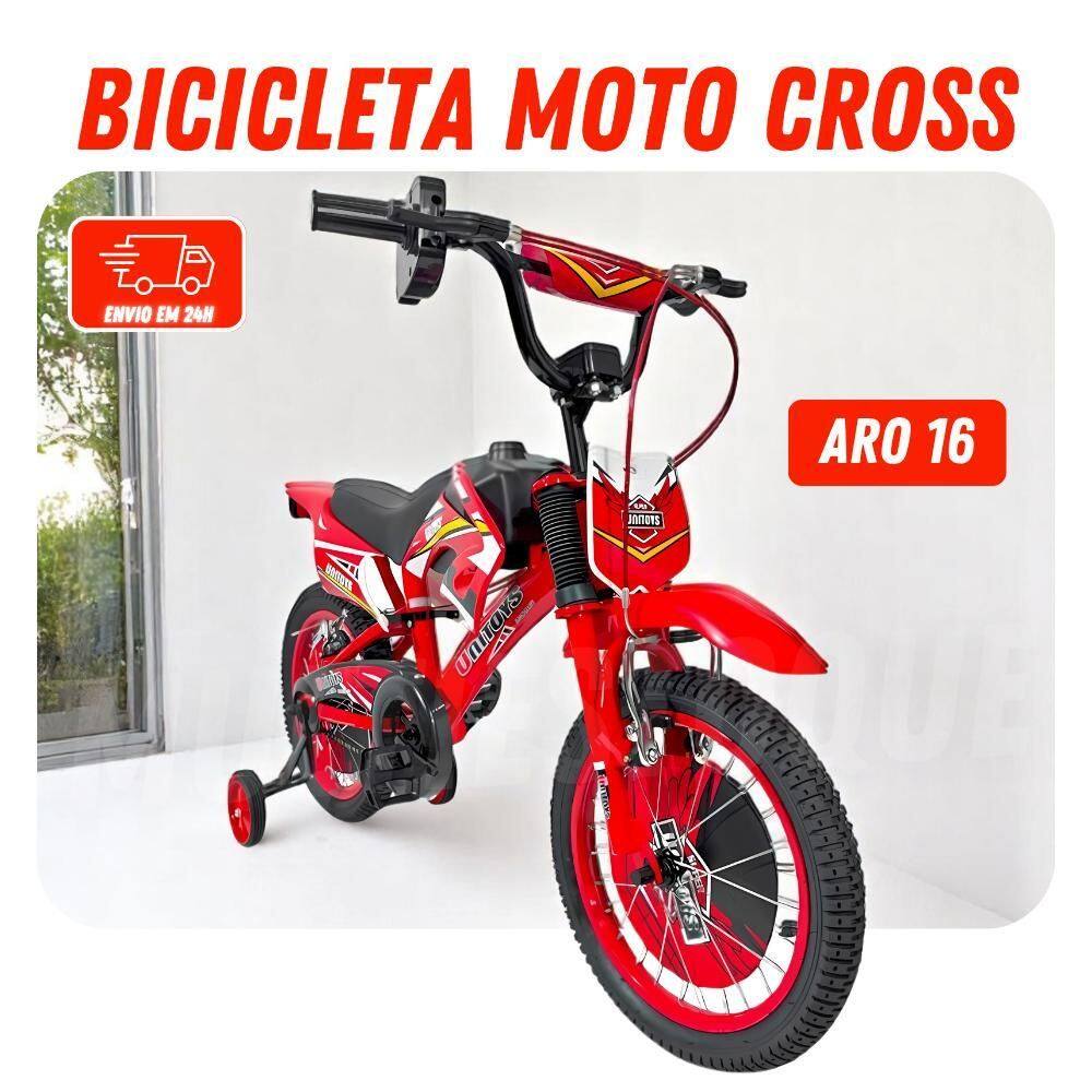 Bicicleta Moto Cross Aro 16 - Vermelha