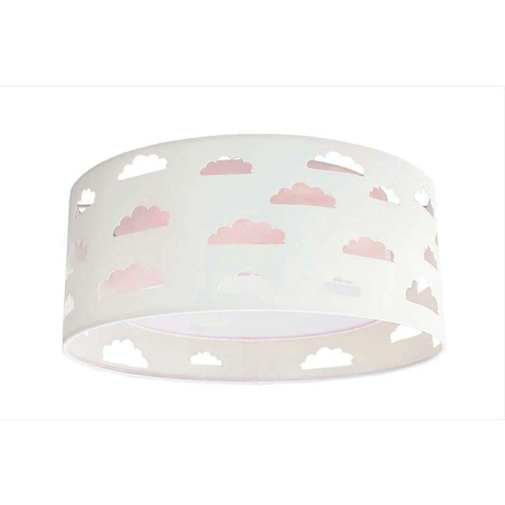 Luminária Plafon Nuvens Duplo Recorte Rosa 40X16