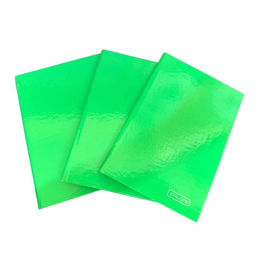 Caderno Brochura 1/4  Pequeno  96 Folhas Capa Dura- Kit 3Un