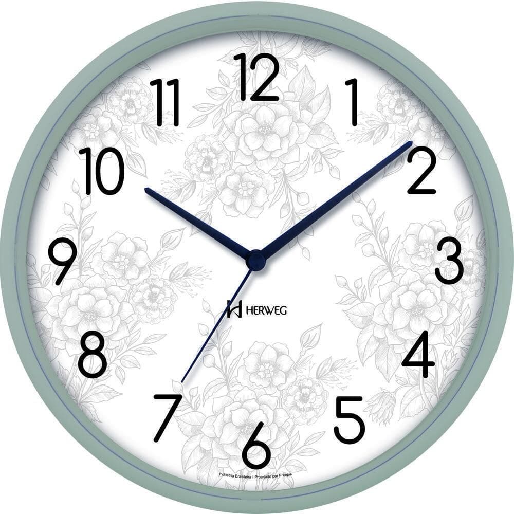 Relógio De Parede Flores 26Cm Herweg 660106