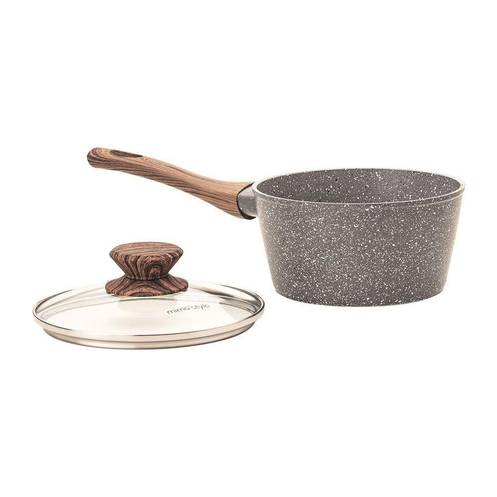 Panela de Indução Cerâmica Antiaderente 16Cm Com Tampa Vidro Mimo Style