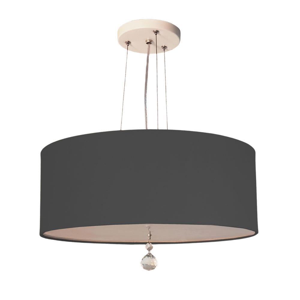 Lustre Pendente Com Cristal Cúpula Preto 40X15 2E27