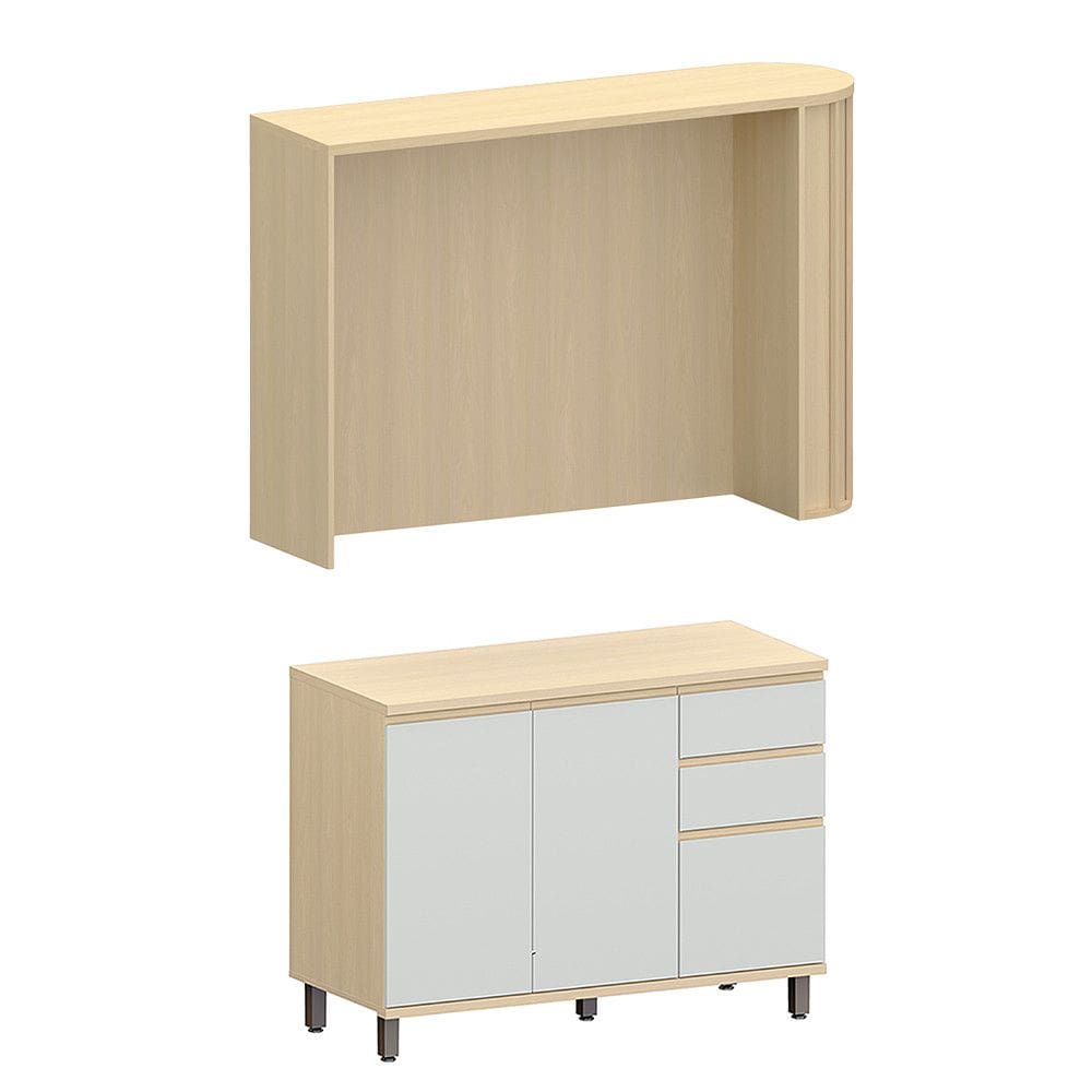 Bancada de Cozinha 144cm com Tampo 120cm 3 Portas e 2 Gavetas Com Tampo Aura Luciane Móveis