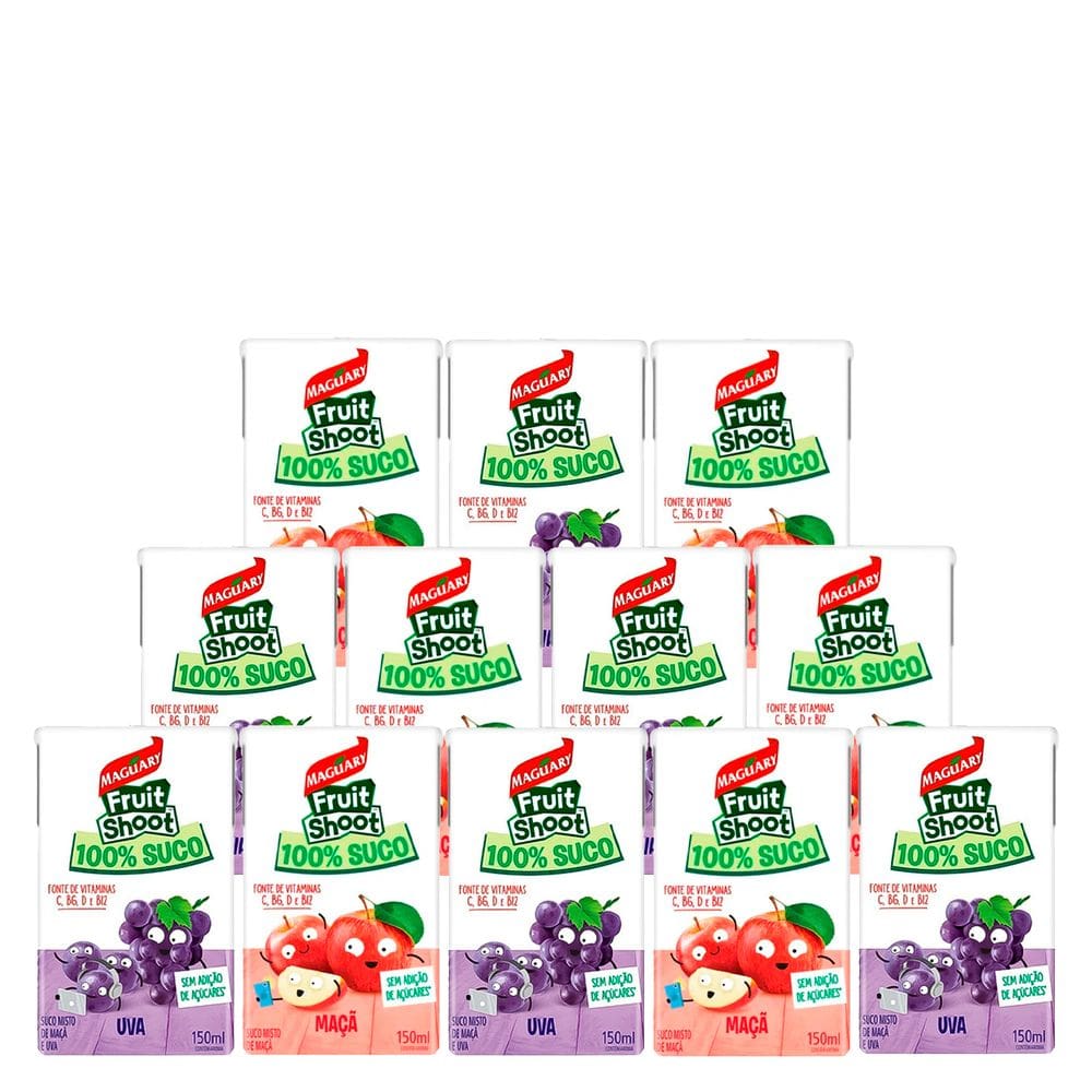 Kit Suco Maguary Fruit Shoot Maçã e Uva 150ml