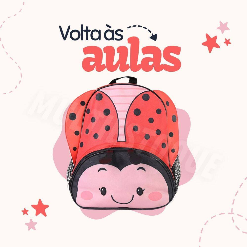Mochila Infantil Joaninha Com Alças - Cores