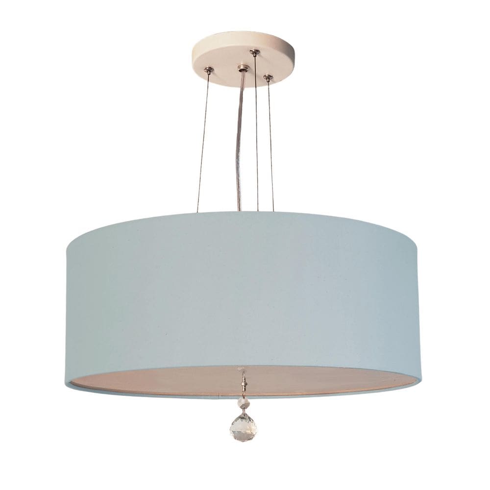 Lustre Pendente Com Cristal Cúpula Azul 40X15 2E27