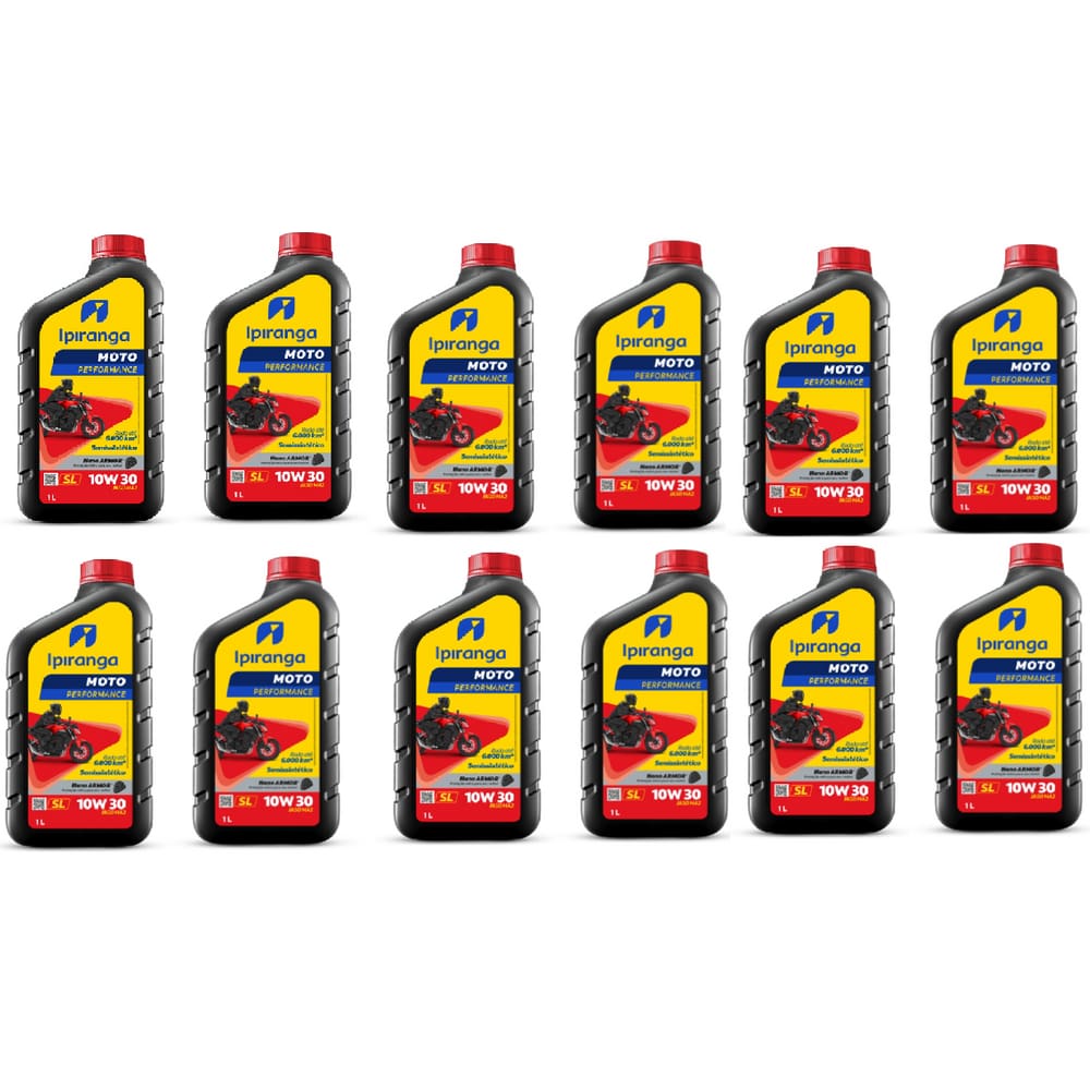 Kit Caixa Fechada 12L Óleo Ipiranga 10W30 4T Semissintetico Honda Bajaj Ktm Dafra Bmw