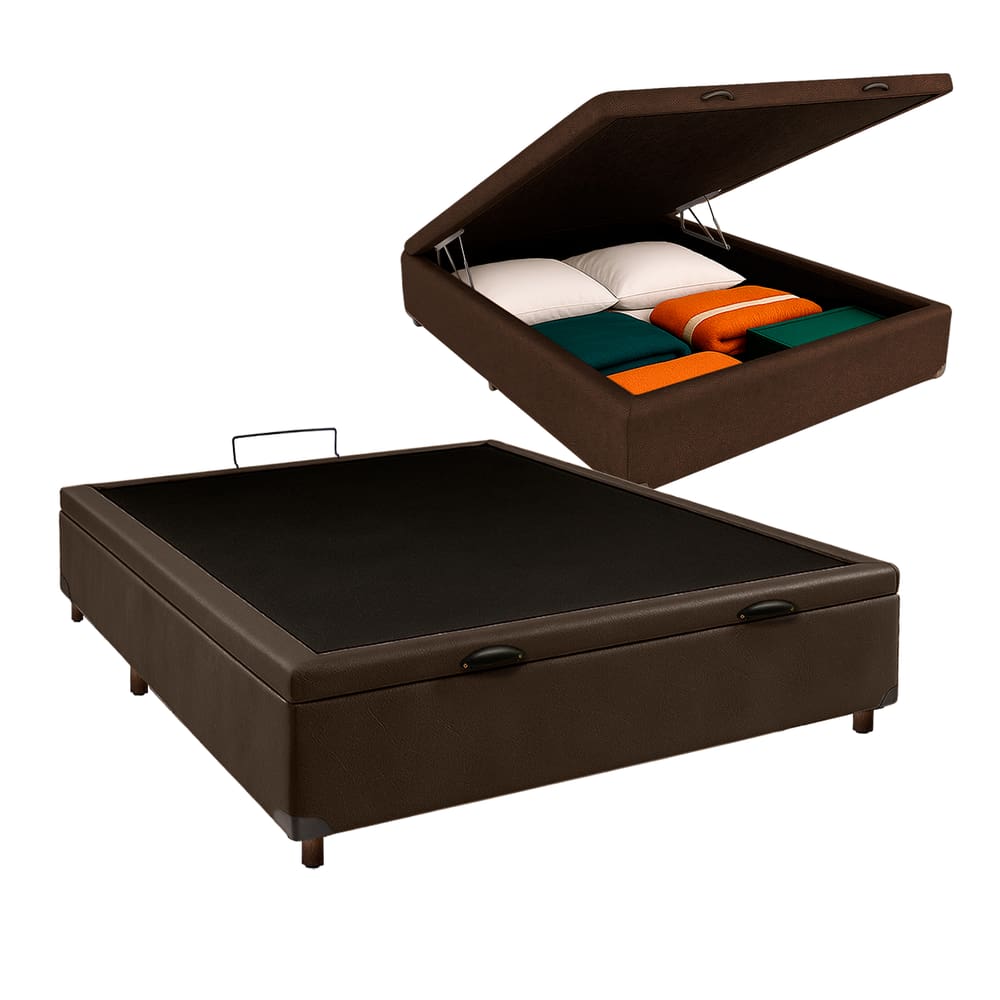 Cama Box Bau Viuvo Blindado Nature Marrom 128x188