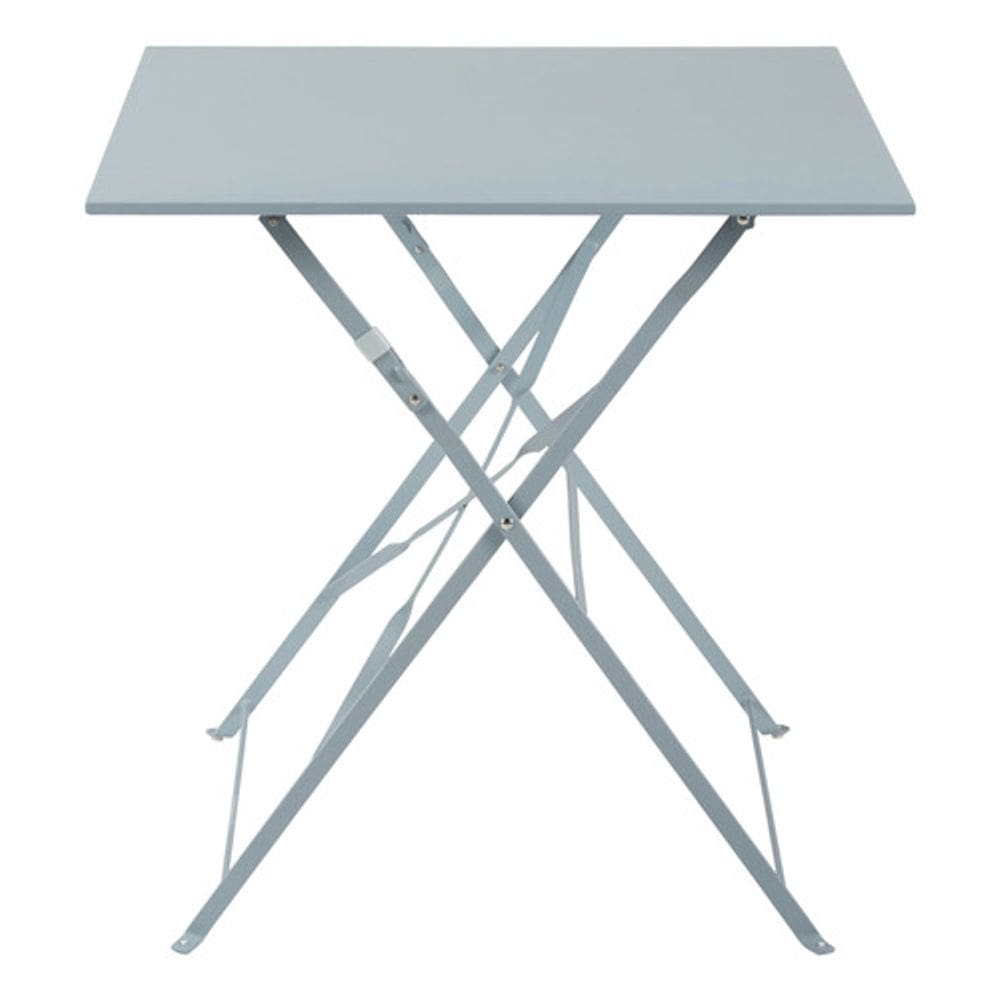 Mesa Dobravel Qaudrada Jardim Varanda 70x70cm Em Aco Azul