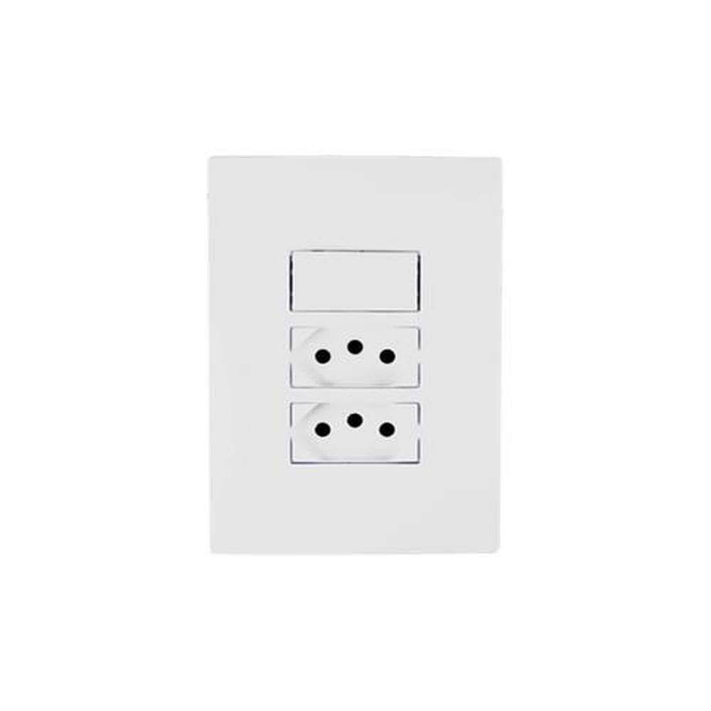 Interruptor Simples + 2 Tomadas 10a Linha I9 Ilumi - Conjunto Elétrico